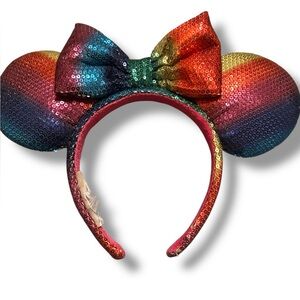 Rainbow Sequin Mouse Ears Headband GC